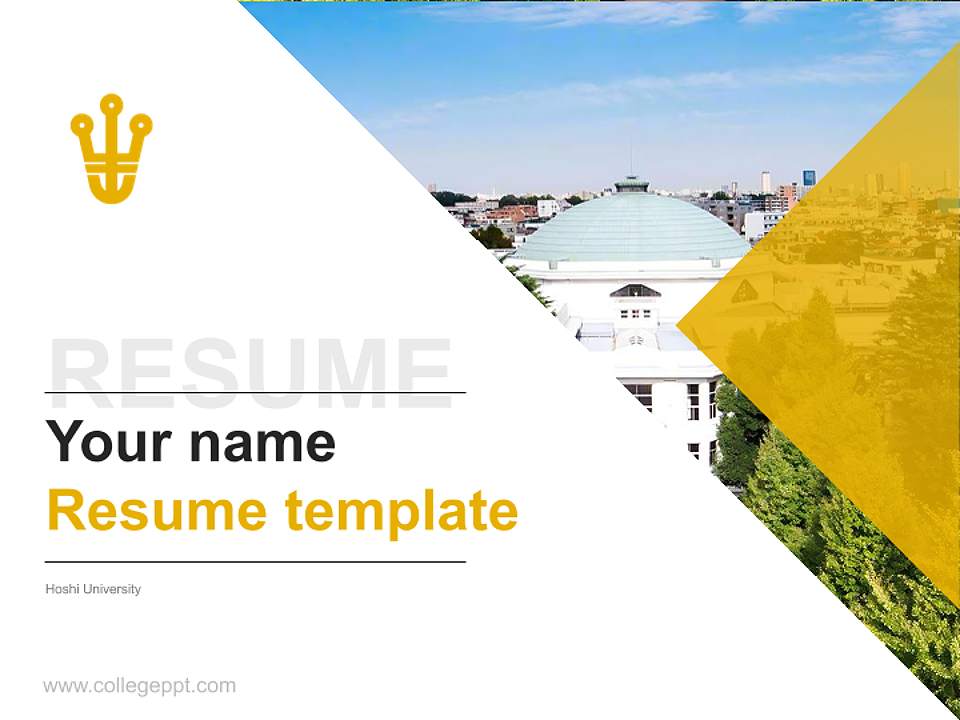 Hoshi University Resume PPT Template4:3 ratio PPT effect preview image5