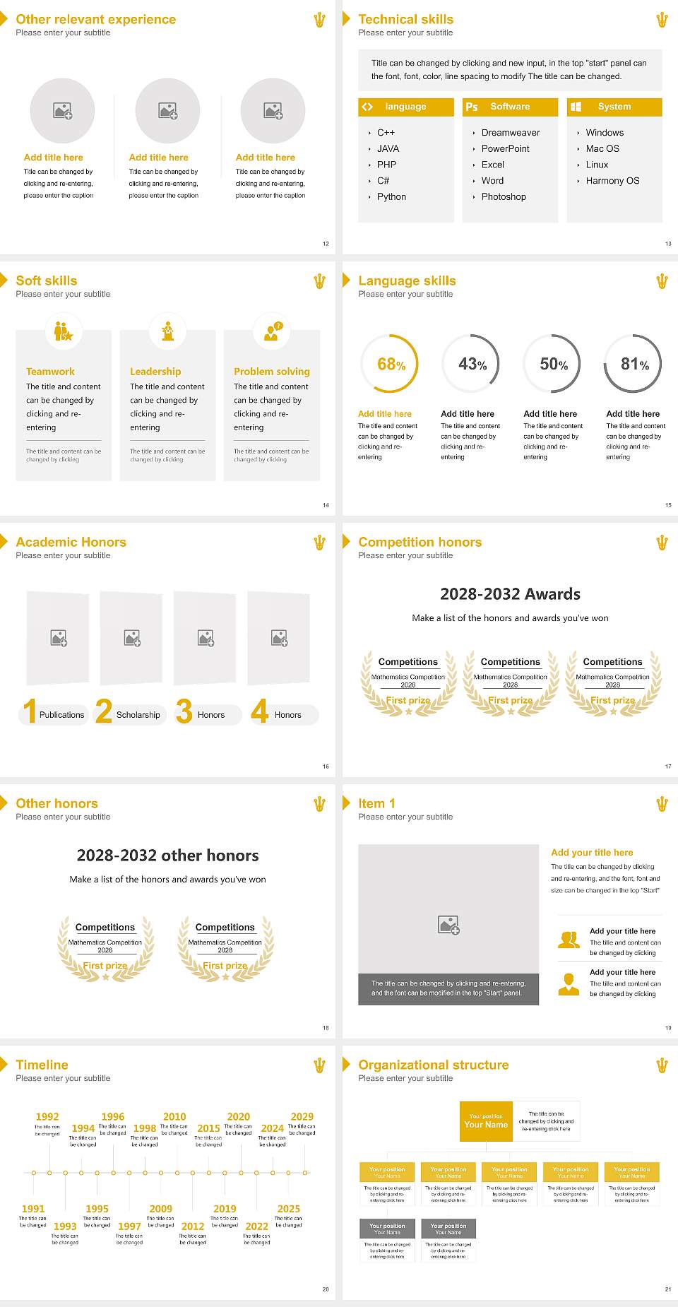 Hoshi University Resume PPT Template4:3 ratio PPT effect preview image3