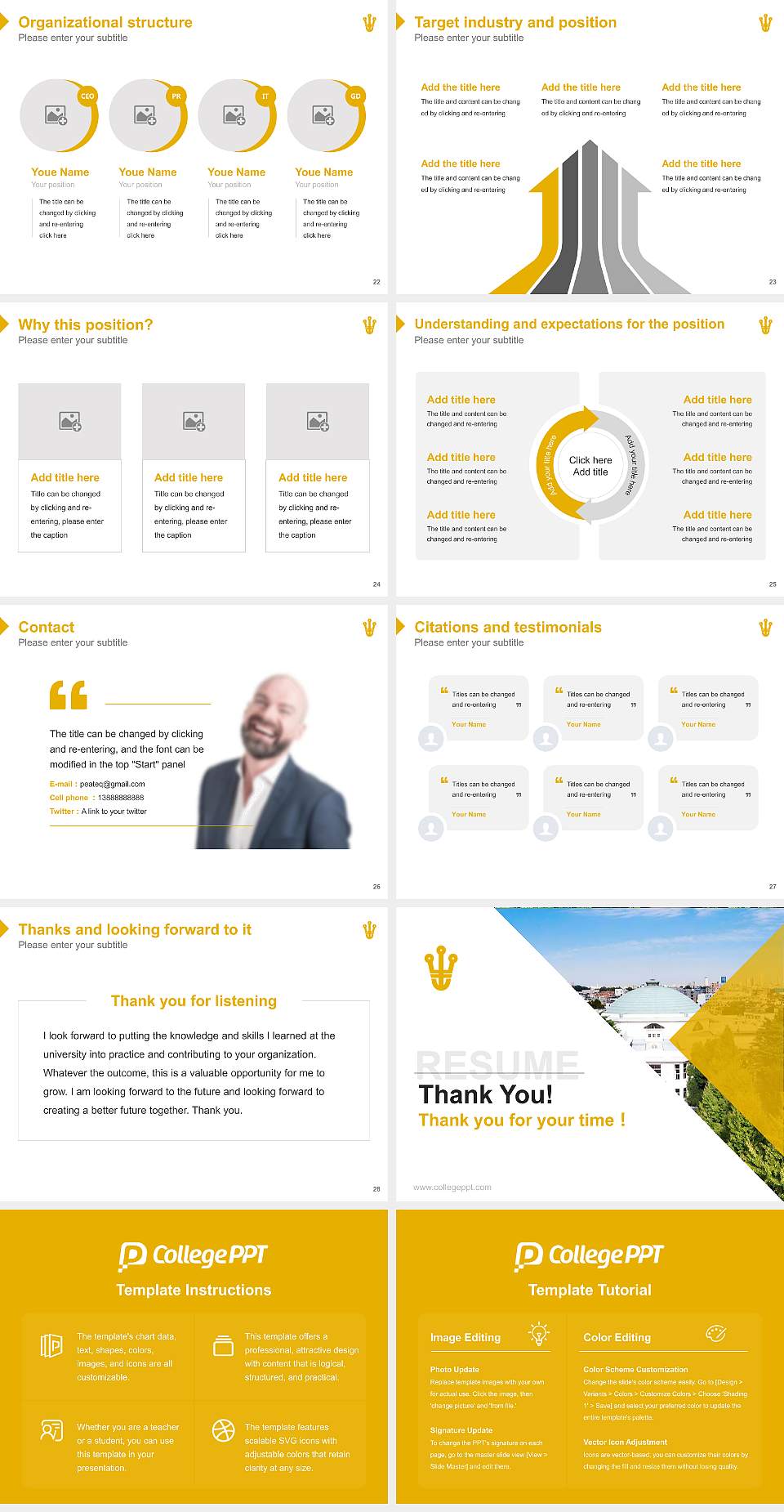 Hoshi University Resume PPT Template4:3 ratio PPT effect preview image4