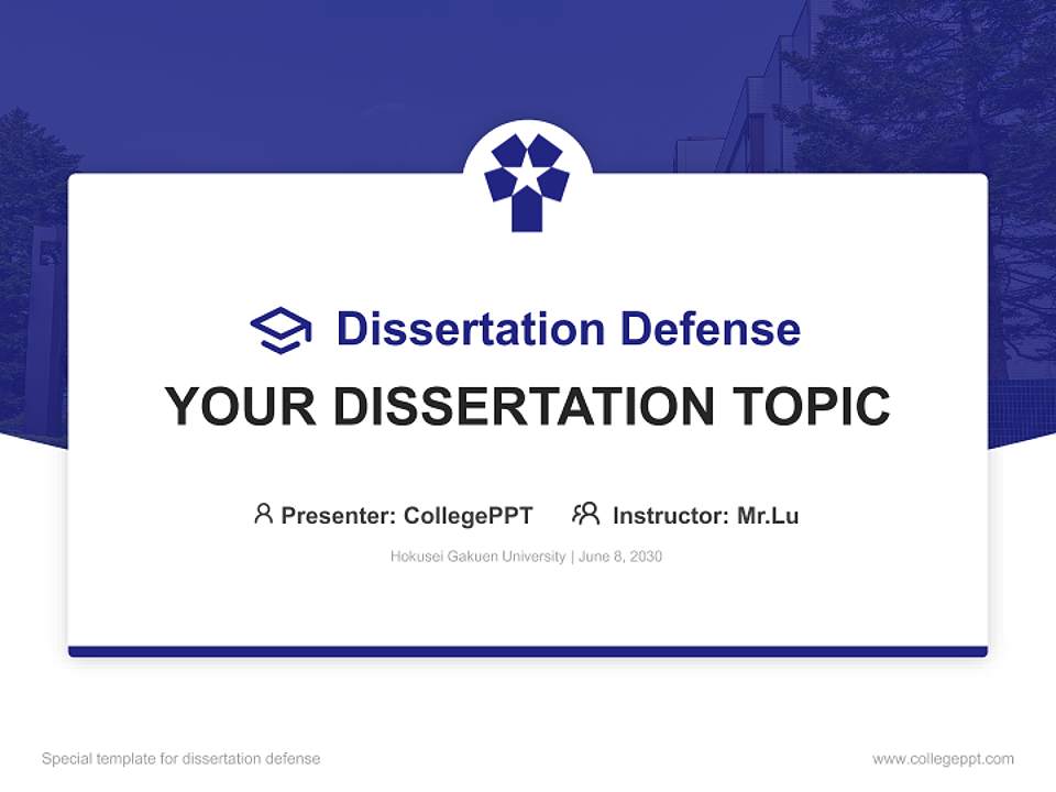 Hokusei Gakuen University Graduation Thesis Defense PPT Template4:3 ratio PPT effect preview image7