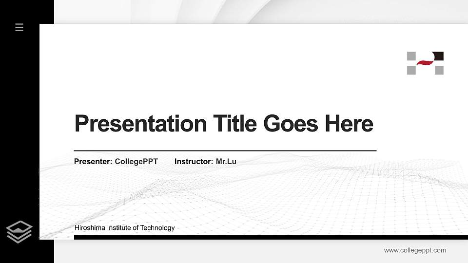 Hiroshima Institute of Technology Thesis Proposal/Graduation Defense PPT Template16:9 ratio PPT effect preview image