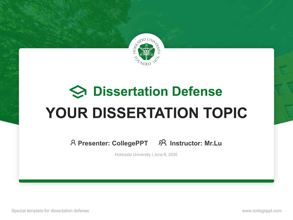 Hokkaido University Graduation Thesis Defense PPT Template4:3 ratio PPT effect preview image7