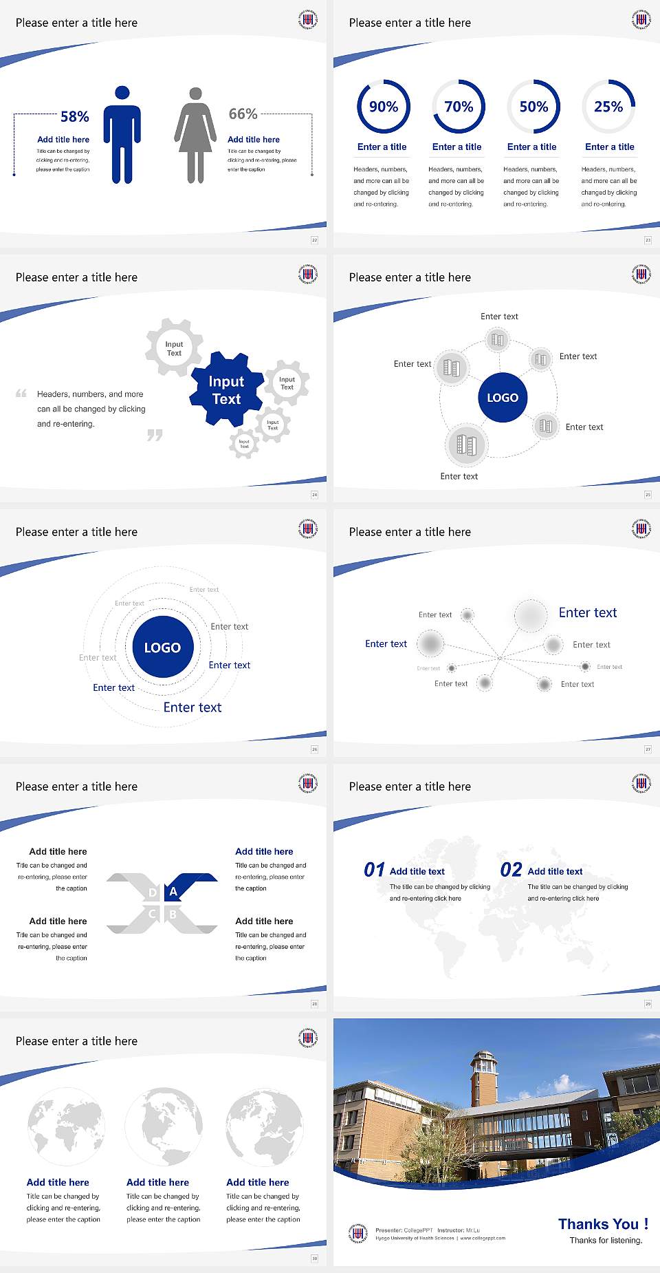 Hyogo University of Health Sciences Course/Courseware Creation PPT Template4:3 ratio PPT effect preview image4