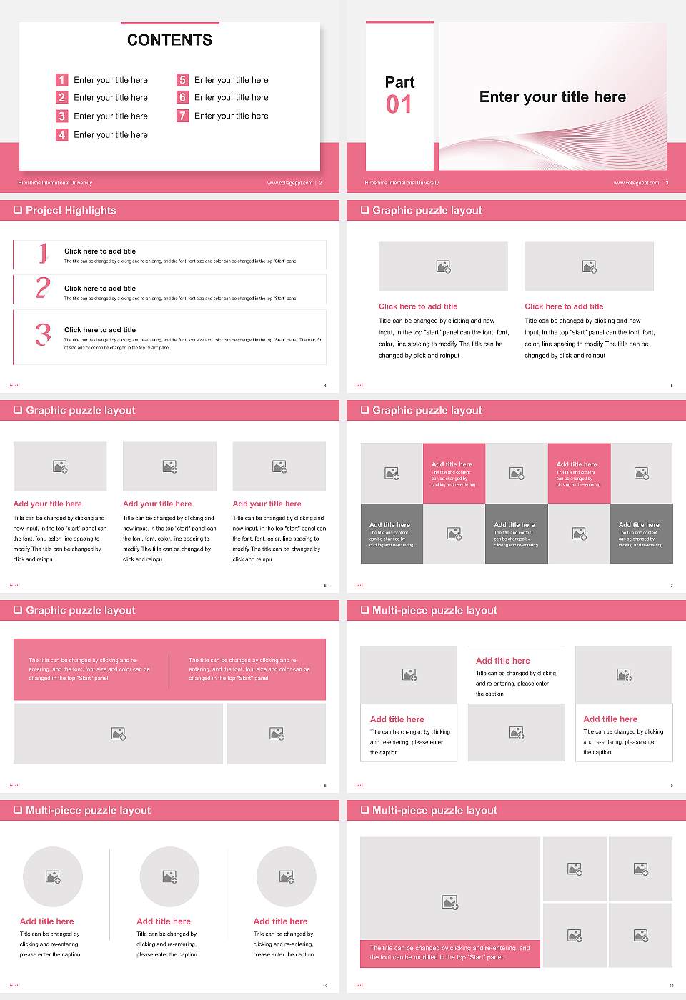 Hiroshima International University General Purpose PPT Template16:9 ratio PPT effect preview image2