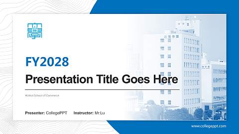 Hokkai School of Commerce Academic Presentation/Research Findings Report PPT Template