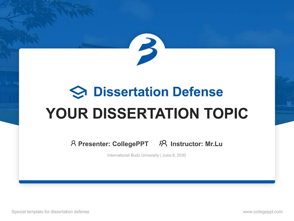 International Budo University Graduation Thesis Defense PPT Template4:3 ratio PPT effect preview image7