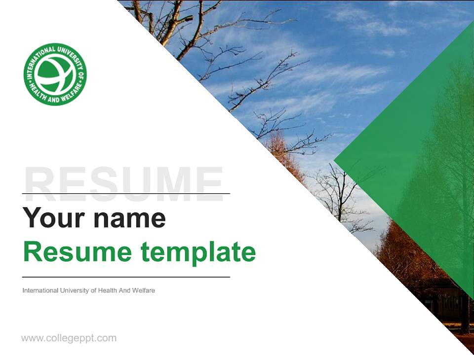 International University of Health And Welfare Resume PPT Template4:3 ratio PPT effect preview image5
