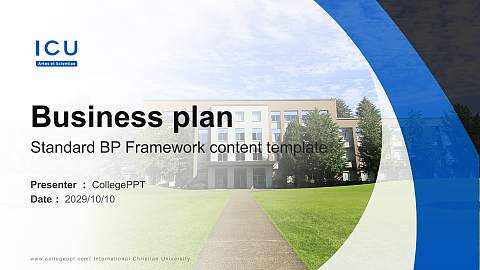 International Christian University Competition/Entrepreneurship Contest PPT Template