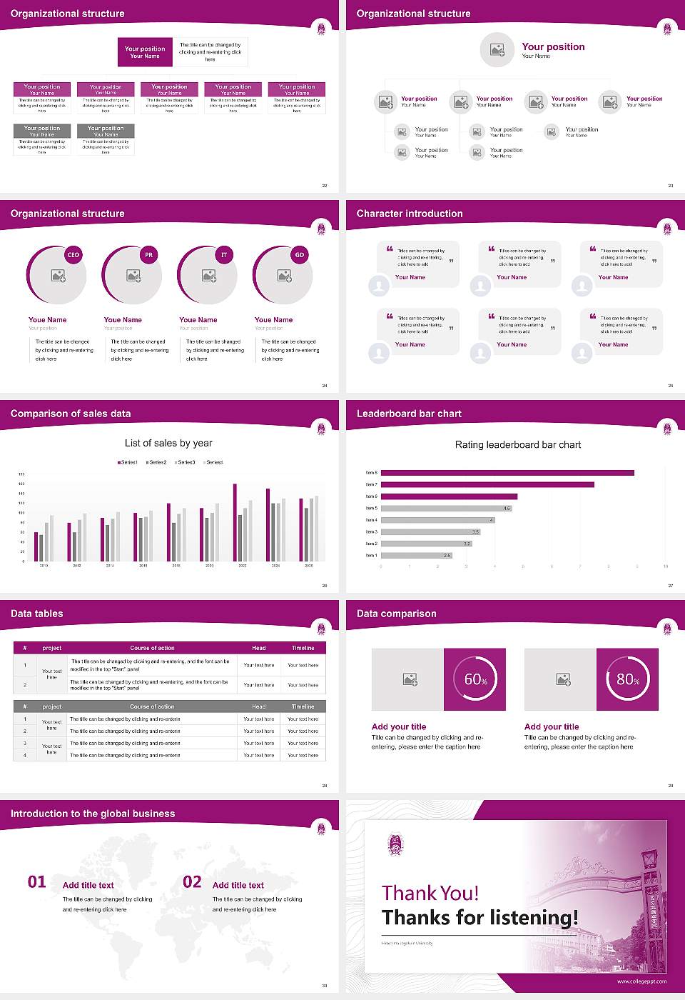 Hiroshima Jogakuin University Academic Presentation/Research Findings Report PPT Template16:9 ratio PPT effect preview image4