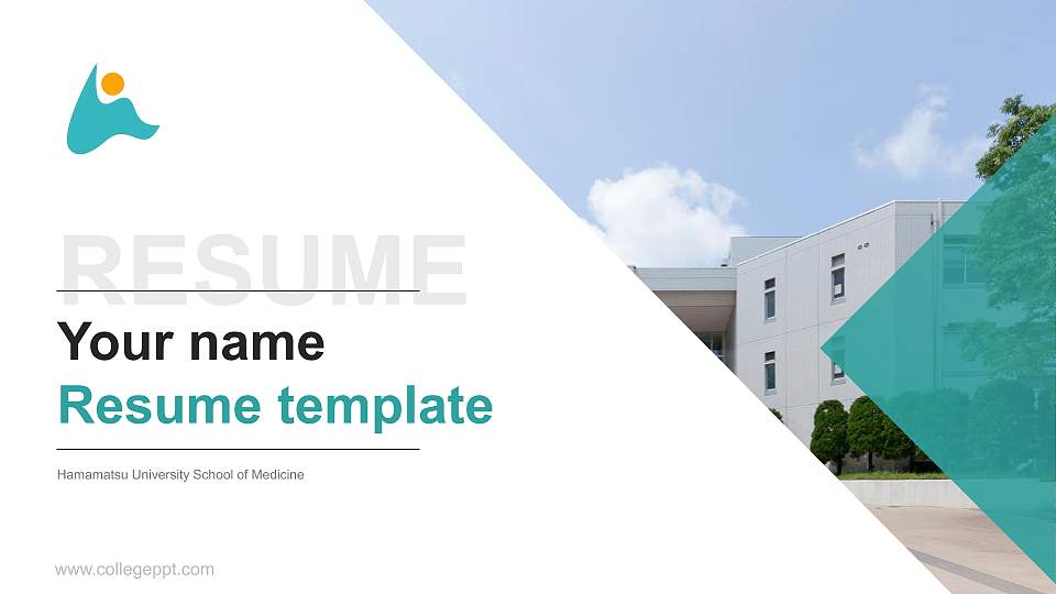Hamamatsu University School of Medicine Resume PPT Template16:9 ratio PPT effect preview image