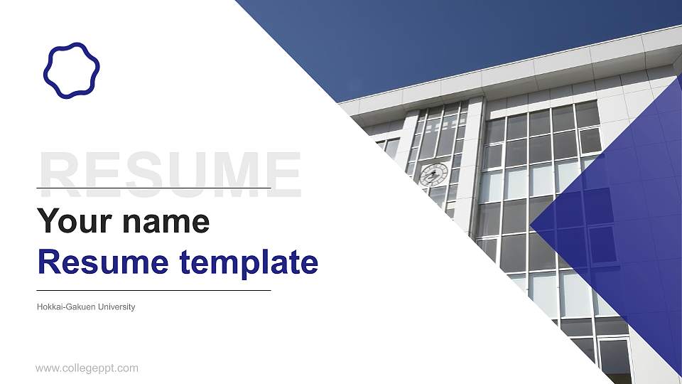 Hokkai-Gakuen University Resume PPT Template16:9 ratio PPT effect preview image