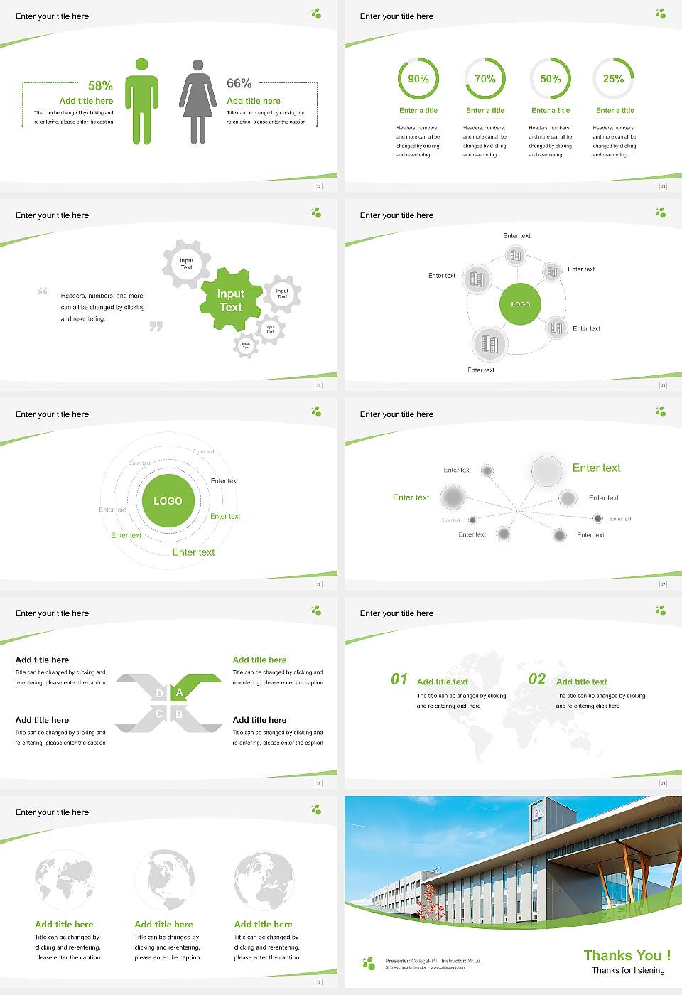 Gifu Kyoritsu University Course/Courseware Creation PPT Template16:9 ratio PPT effect preview image4