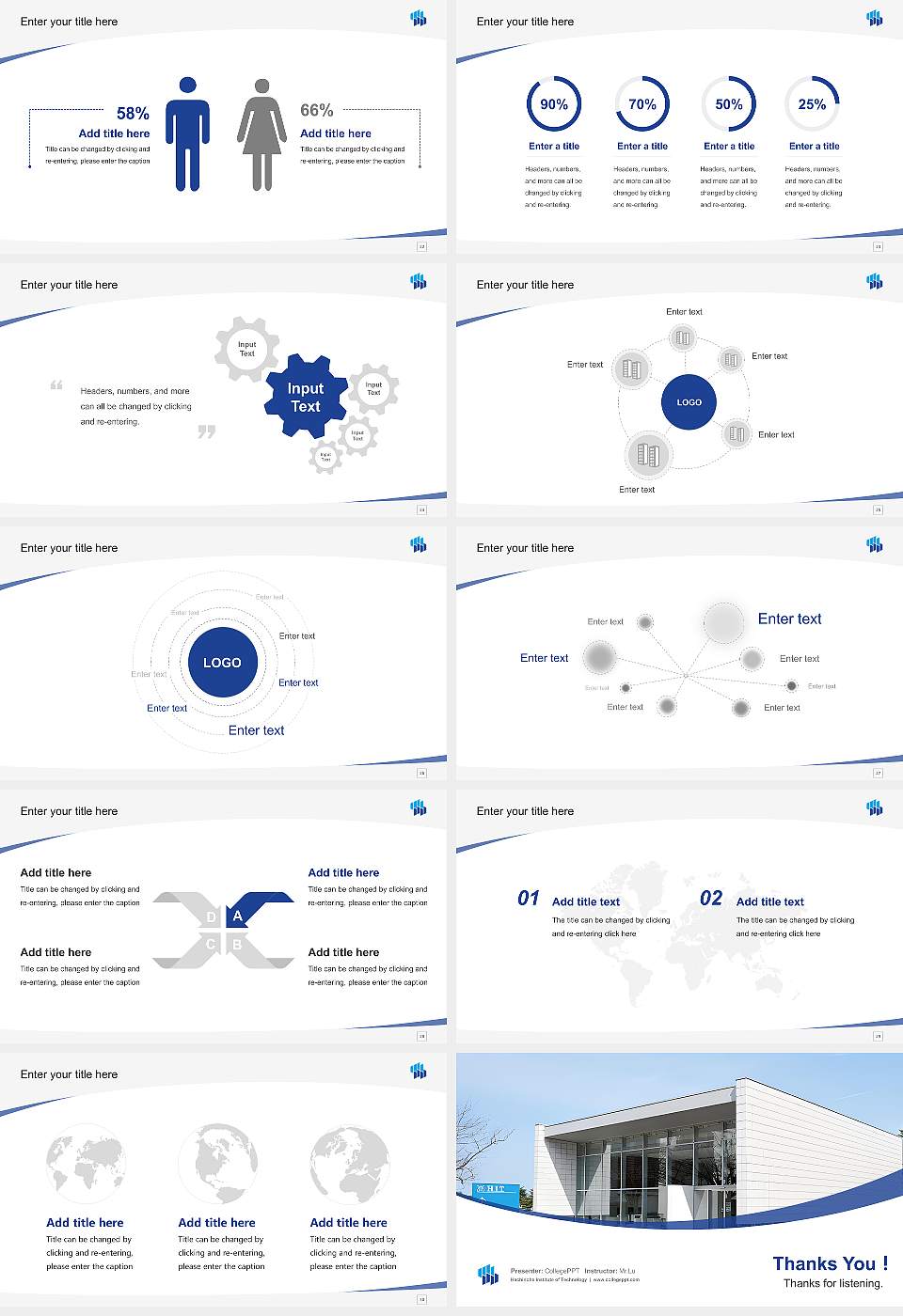 Hachinohe Institute of Technology Course/Courseware Creation PPT Template16:9 ratio PPT effect preview image4