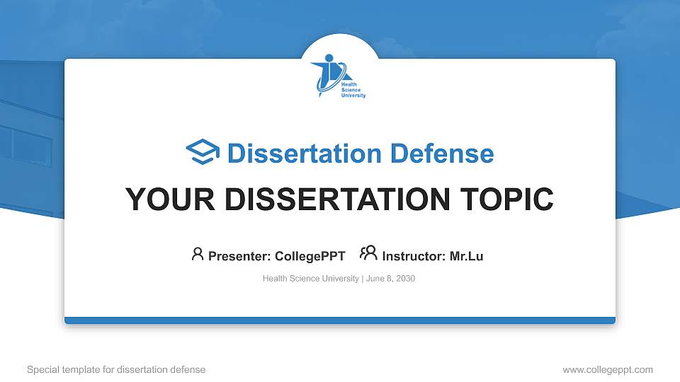 Health Science University Graduation Thesis Defense PPT Template16:9 ratio PPT effect preview image