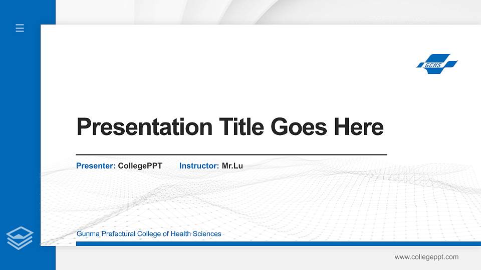 Gunma Prefectural College of Health Sciences Thesis Proposal/Graduation Defense PPT Template16:9 ratio PPT effect preview image