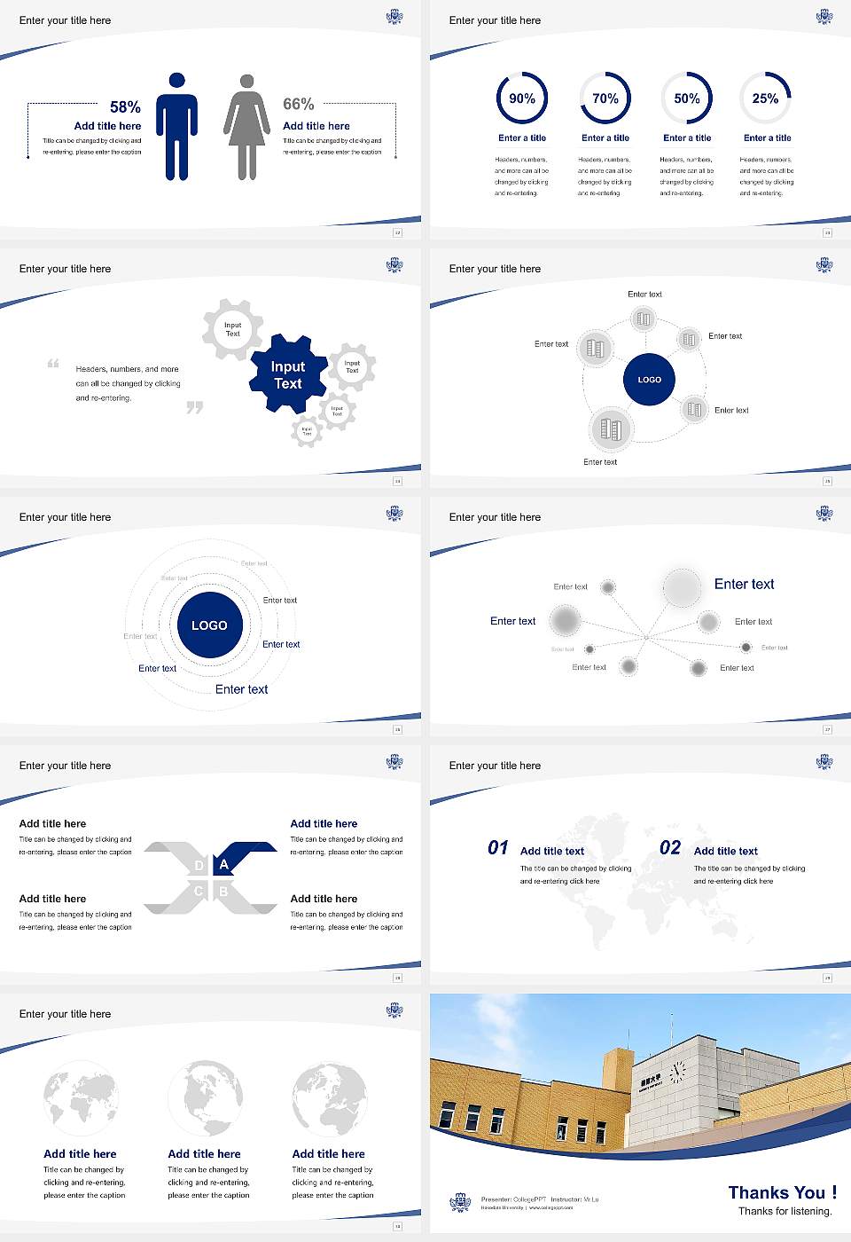 Hakodate University Course/Courseware Creation PPT Template16:9 ratio PPT effect preview image4