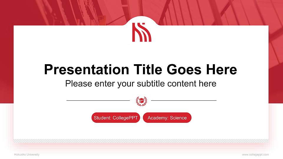 Hokusho University National Scholarship Defense PPT Template16:9 ratio PPT effect preview image