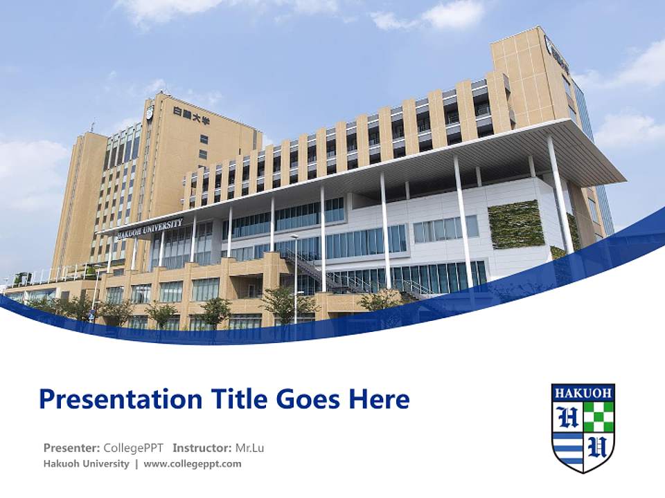 Hakuoh University Course/Courseware Creation PPT Template4:3 ratio PPT effect preview image5