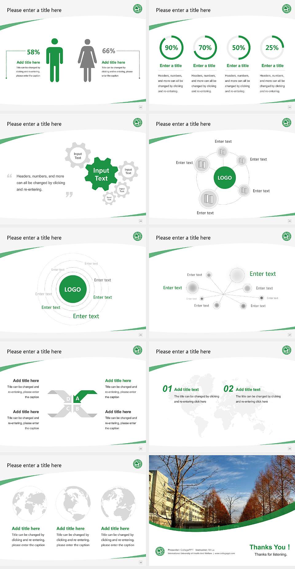 International University of Health And Welfare Course/Courseware Creation PPT Template4:3 ratio PPT effect preview image4