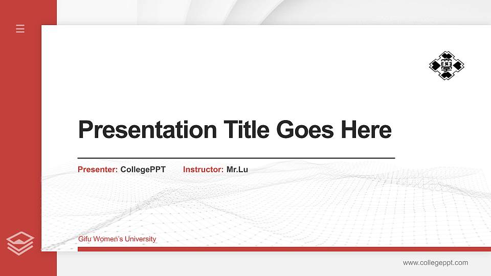 Gifu Women’s University Thesis Proposal/Graduation Defense PPT Template16:9 ratio PPT effect preview image