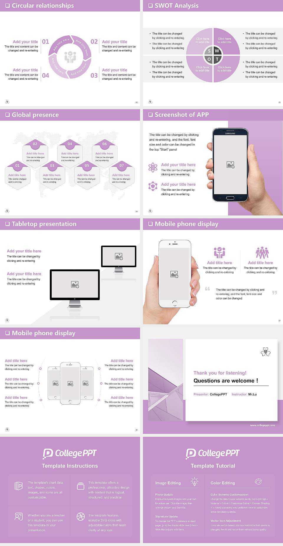 Gunma Prefectural Women’s University General Purpose PPT Template4:3 ratio PPT effect preview image5