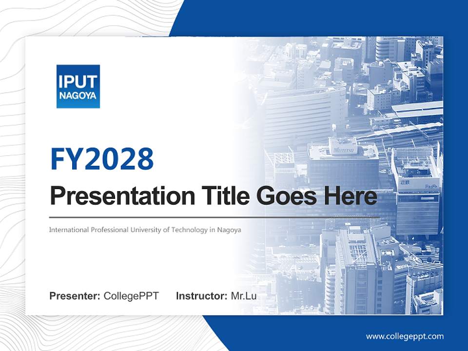 International Professional University of Technology in Nagoya Academic Presentation/Research Findings Report PPT Template4:3 ratio PPT effect preview image5