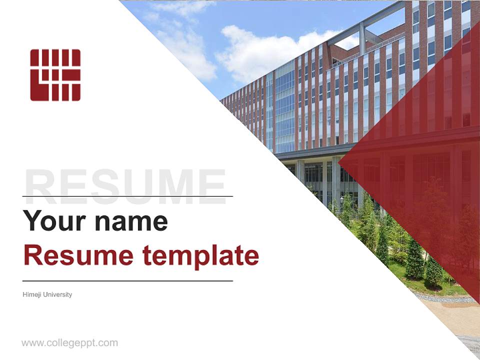 Himeji University Resume PPT Template4:3 ratio PPT effect preview image5