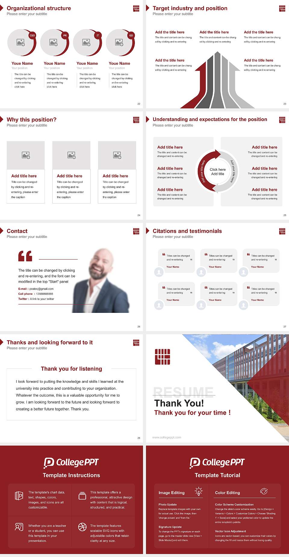 Himeji University Resume PPT Template4:3 ratio PPT effect preview image4