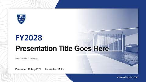 International Pacific University Academic Presentation/Research Findings Report PPT Template
