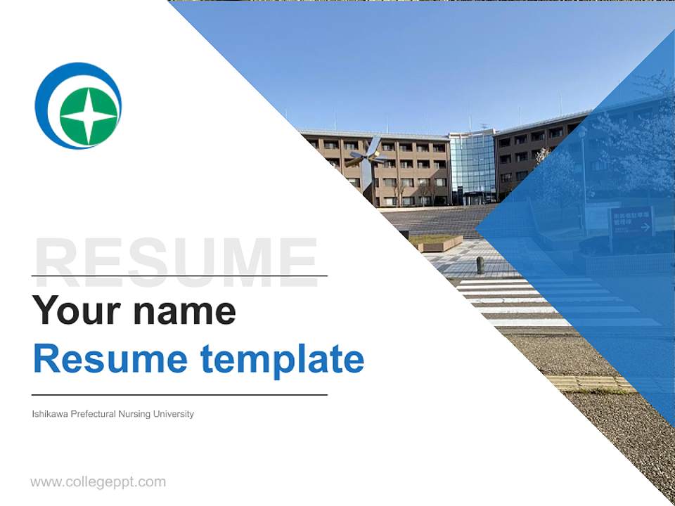 Ishikawa Prefectural Nursing University Resume PPT Template4:3 ratio PPT effect preview image5