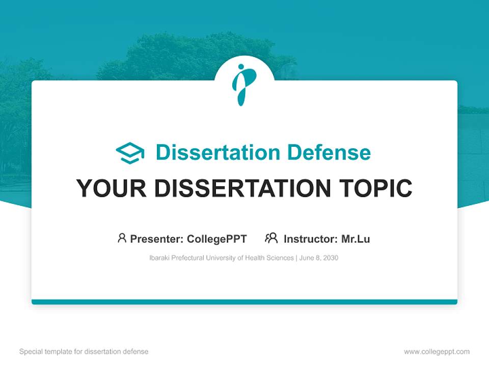 Ibaraki Prefectural University of Health Sciences Graduation Thesis Defense PPT Template4:3 ratio PPT effect preview image7