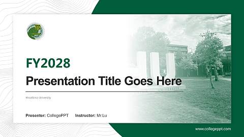 Hiroshima University Academic Presentation/Research Findings Report PPT Template