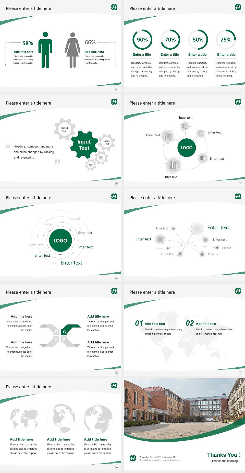 Hyogo College of Medicine Course/Courseware Creation PPT Template4:3 ratio PPT effect preview image4