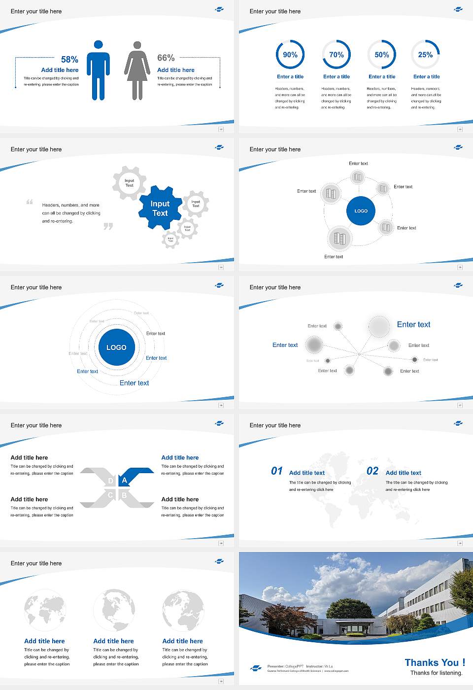 Gunma Prefectural College of Health Sciences Course/Courseware Creation PPT Template16:9 ratio PPT effect preview image4