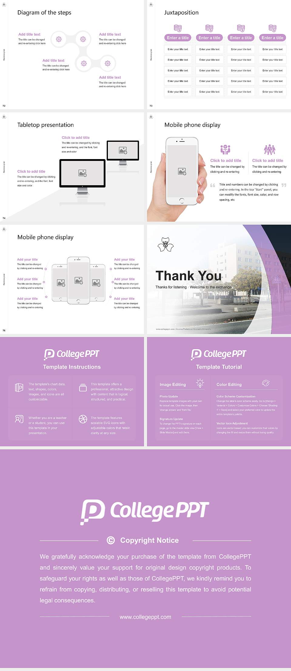 Gunma Prefectural Women’s University Competition/Entrepreneurship Contest PPT Template4:3 ratio PPT effect preview image9