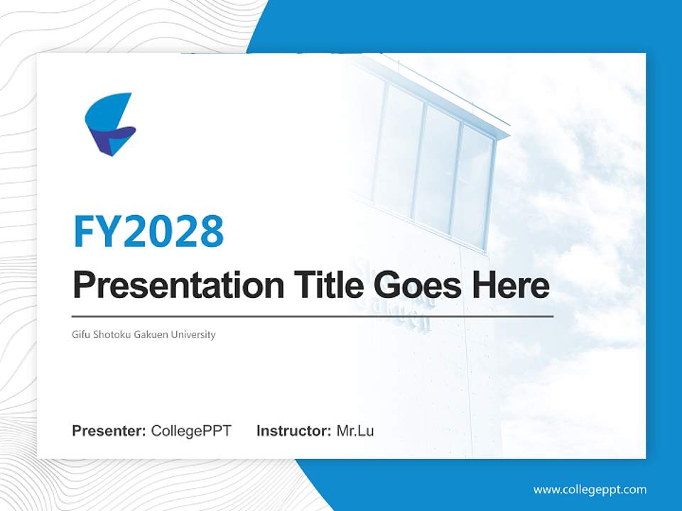 Gifu Shotoku Gakuen University Academic Presentation/Research Findings Report PPT Template4:3 ratio PPT effect preview image5