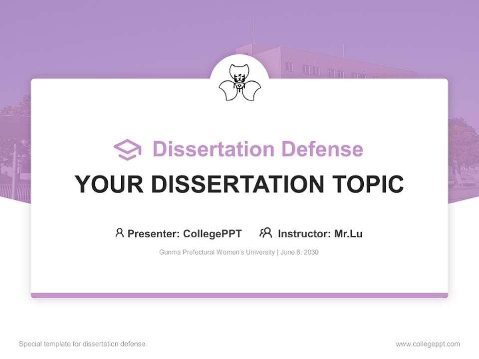 Gunma Prefectural Women’s University Graduation Thesis Defense PPT Template4:3 ratio PPT effect preview image7