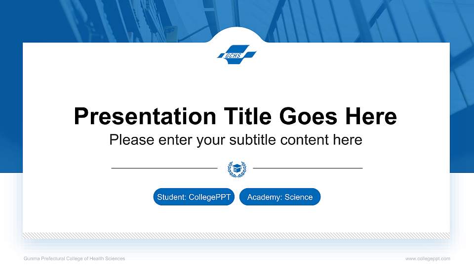 Gunma Prefectural College of Health Sciences National Scholarship Defense PPT Template16:9 ratio PPT effect preview image