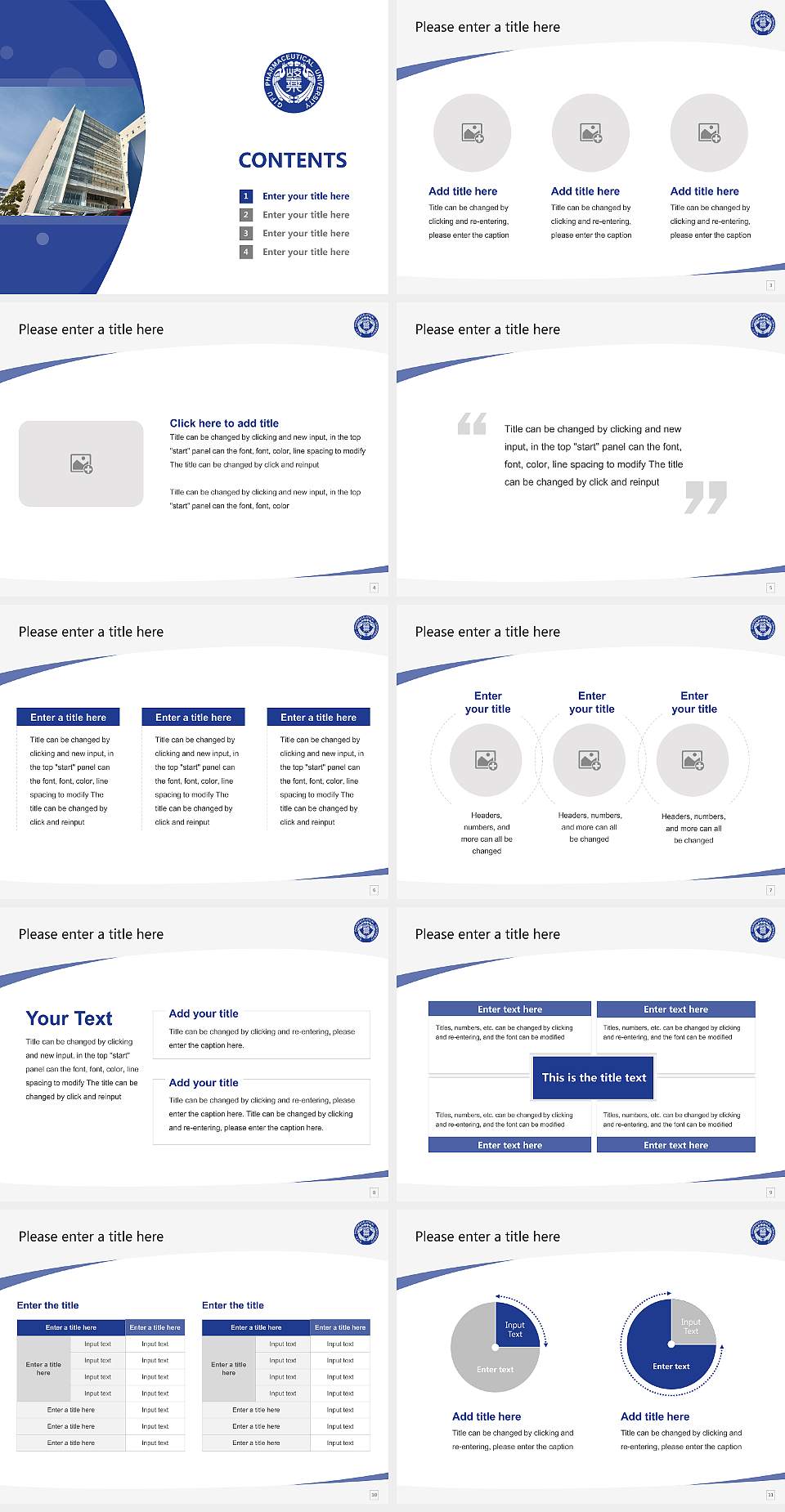 Gifu Pharmaceutical University Course/Courseware Creation PPT Template4:3 ratio PPT effect preview image2
