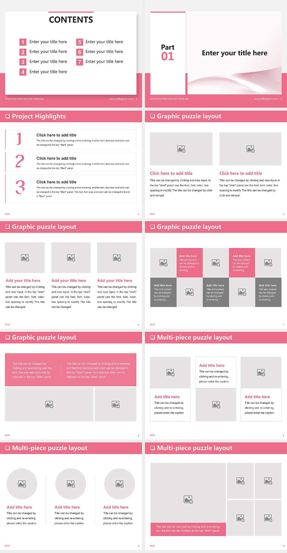 Hiroshima International University General Purpose PPT Template4:3 ratio PPT effect preview image2