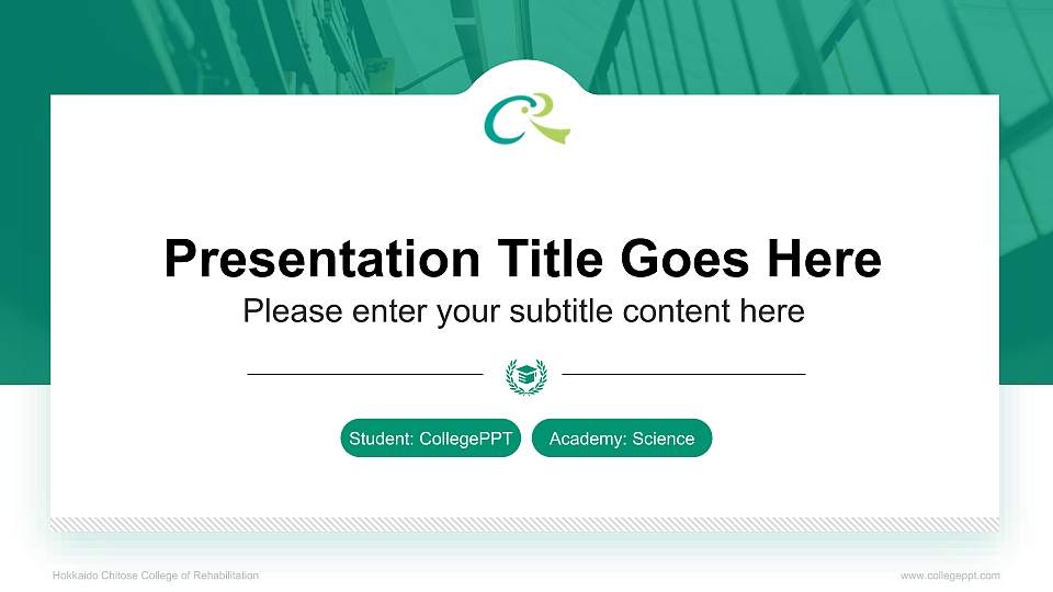 Hokkaido Chitose College of Rehabilitation National Scholarship Defense PPT Template16:9 ratio PPT effect preview image
