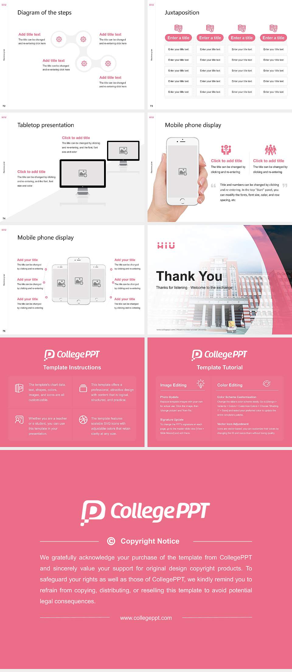 Hiroshima International University Competition/Entrepreneurship Contest PPT Template4:3 ratio PPT effect preview image9