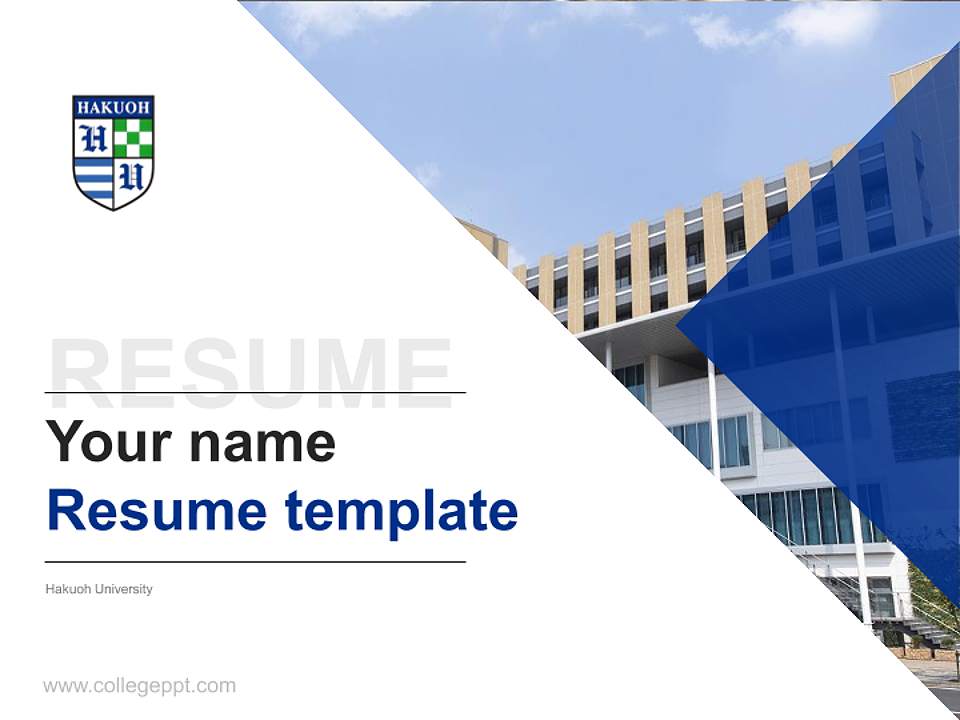 Hakuoh University Resume PPT Template4:3 ratio PPT effect preview image5
