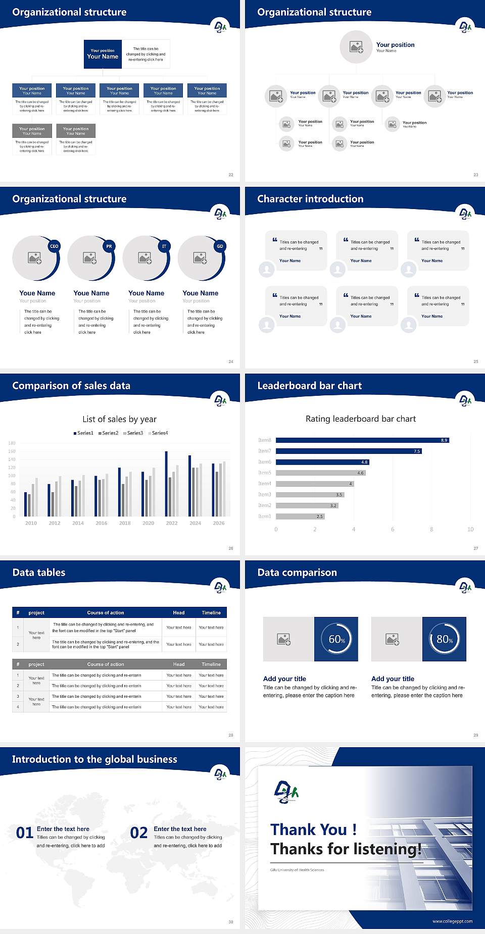 Gifu University of Health Sciences Academic Presentation/Research Findings Report PPT Template4:3 ratio PPT effect preview image4