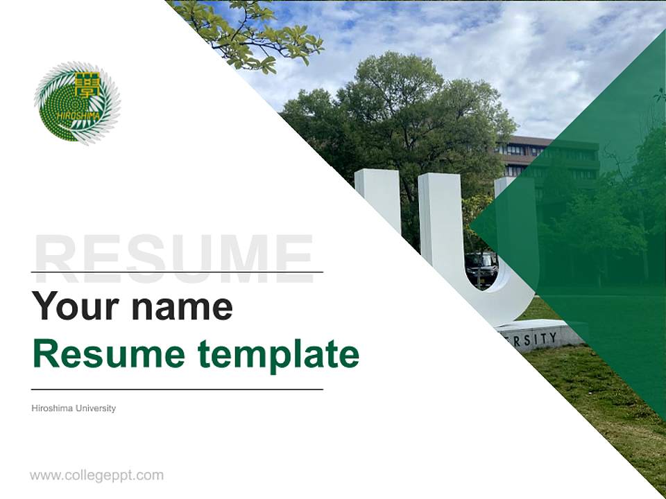 Hiroshima University Resume PPT Template4:3 ratio PPT effect preview image5