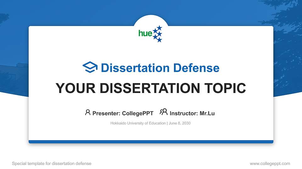 Hokkaido University of Education Graduation Thesis Defense PPT Template16:9 ratio PPT effect preview image
