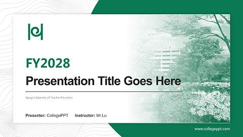 Hyogo University of Teacher Education Academic Presentation/Research Findings Report PPT Template