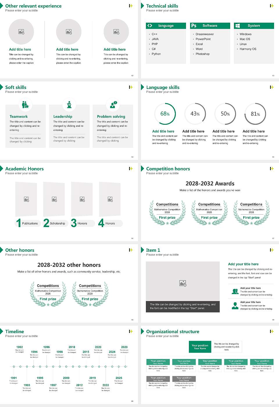 Hokuriku University Resume PPT Template16:9 ratio PPT effect preview image3