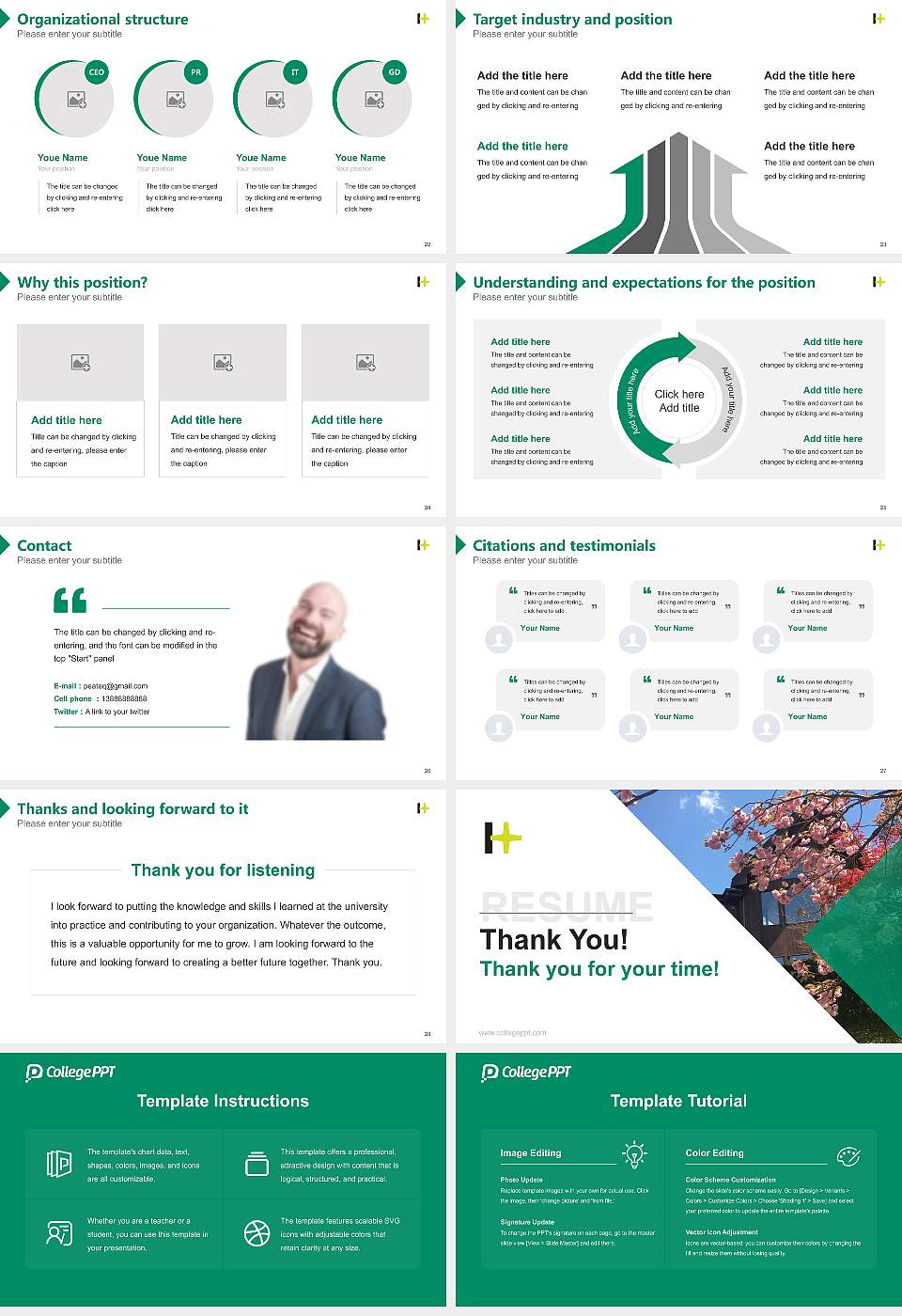 Hokuriku University Resume PPT Template16:9 ratio PPT effect preview image4
