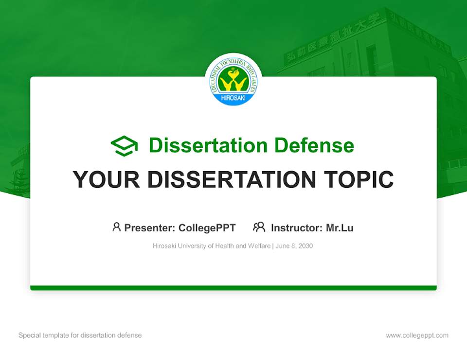 Hirosaki University of Health and Welfare Graduation Thesis Defense PPT Template4:3 ratio PPT effect preview image7